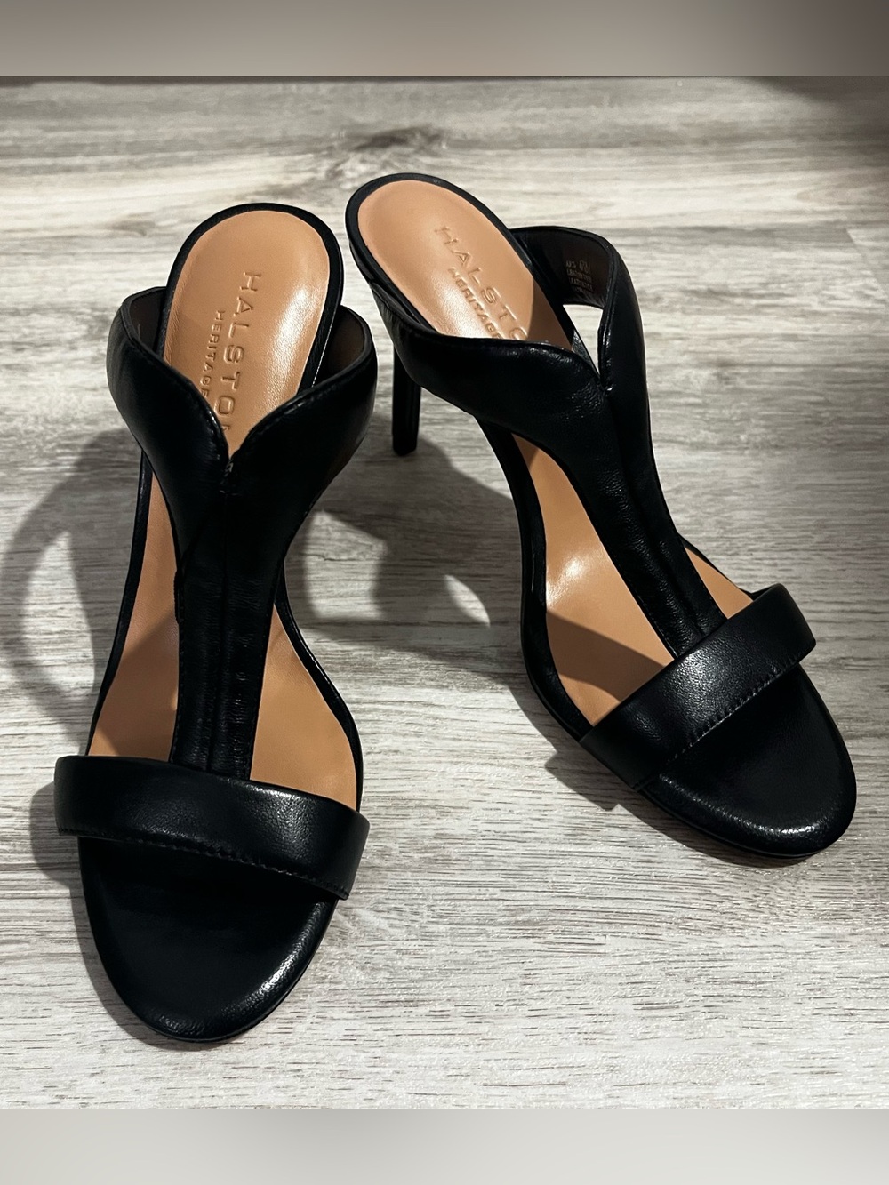 Halston Heritage Arya Black Leather Heels